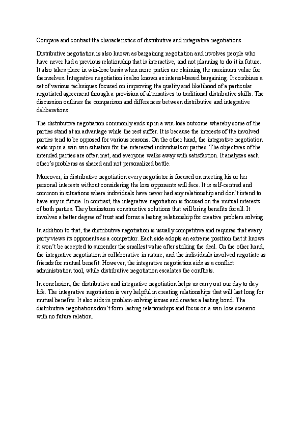 Integrative bargaining essay image