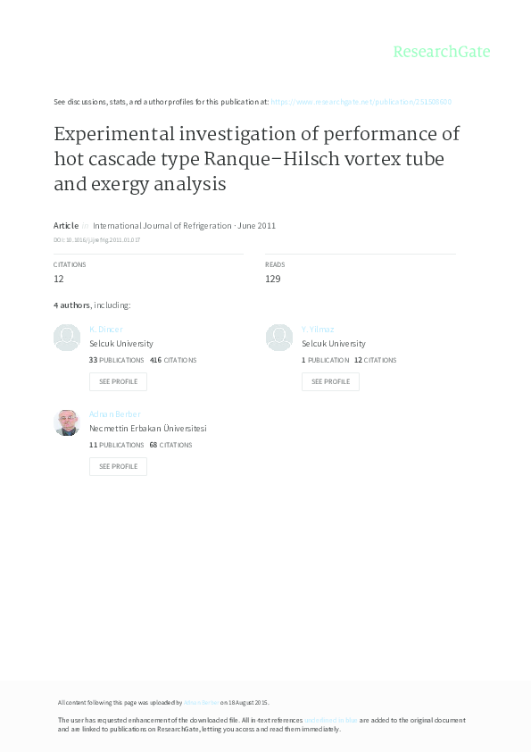 (PDF) Experimental investigation of the performance of a novel heat ...