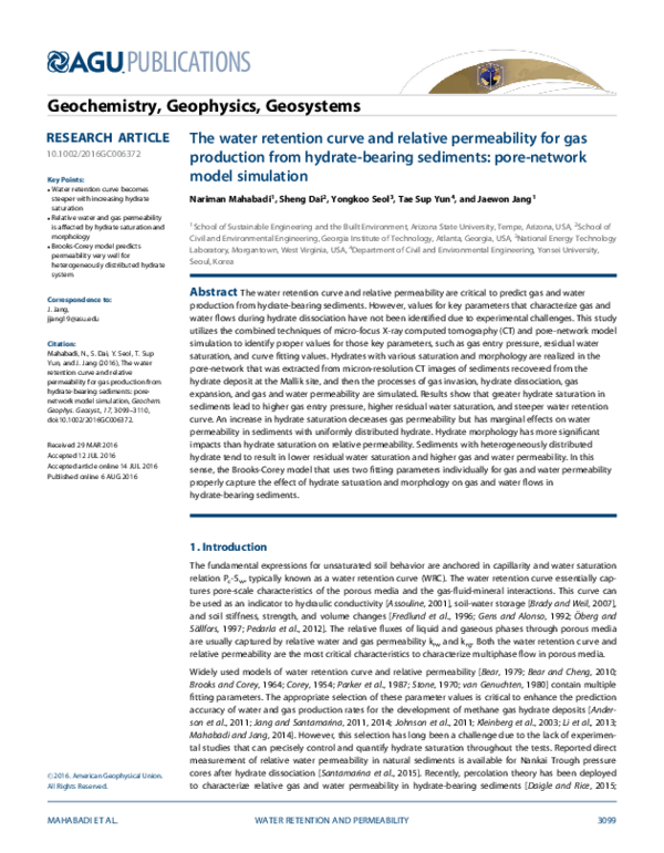 (PDF) The water retention curve and relative permeability for gas