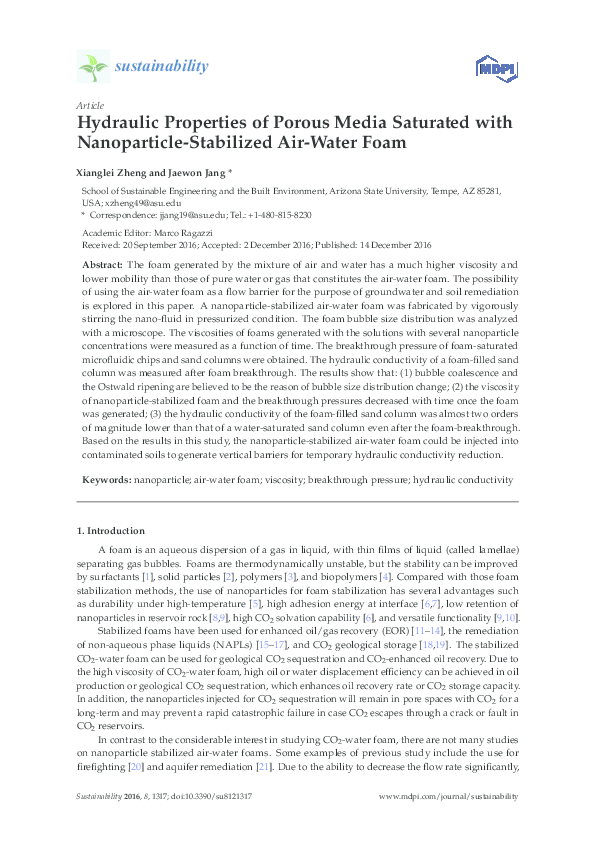 (PDF) Hydraulic Properties of Porous Media Saturated with Nanoparticle ...