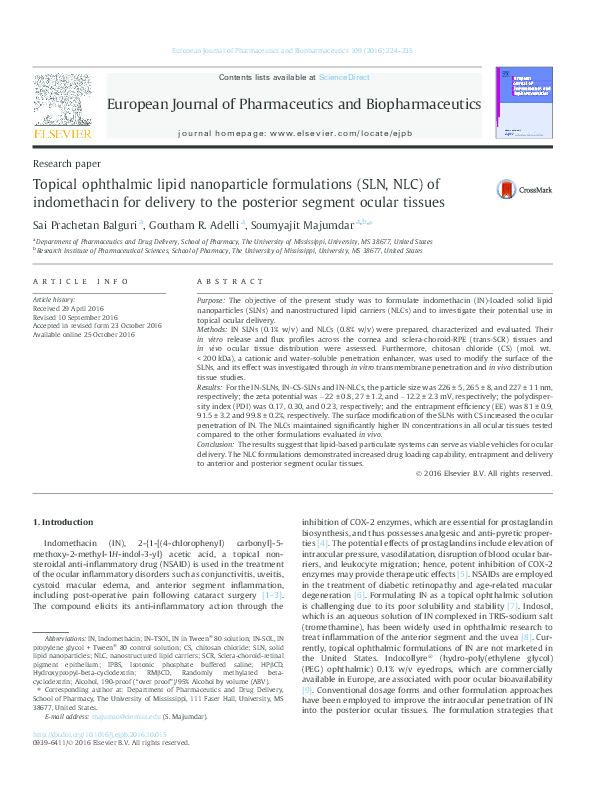 (PDF) Topical ophthalmic lipid nanoparticle formulations (SLN, NLC) of ...