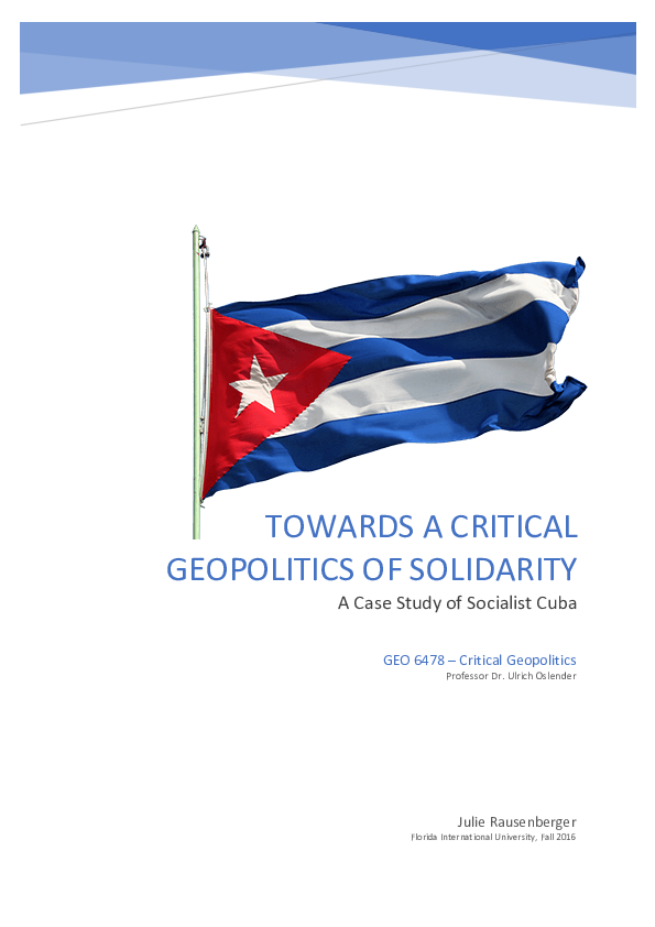 (PDF) TOWARDS A CRITICAL GEOPOLITICS OF SOLIDARITY - A Case Study of ...