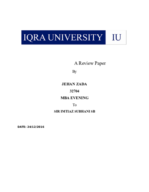 (DOC) A Review Paper