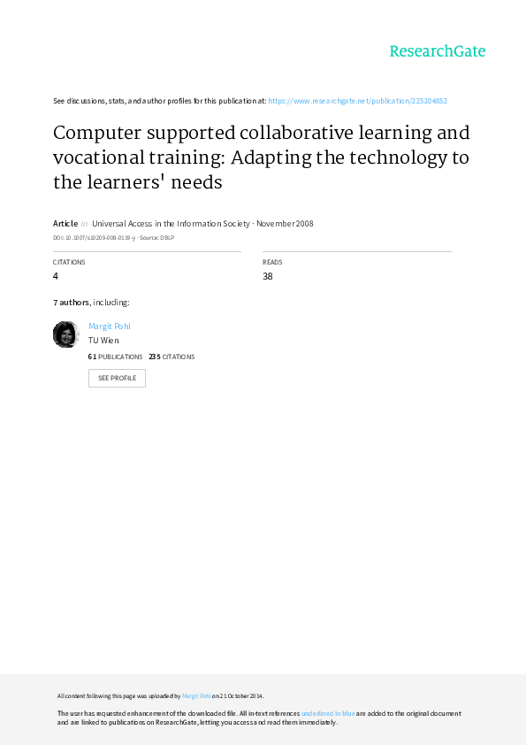 (PDF) ComputerSupported Collaborative Learning and the Central