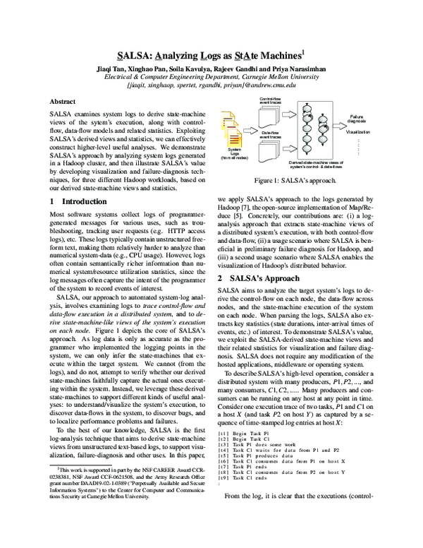 (PDF) Salsa: Analyzing logs as state machines