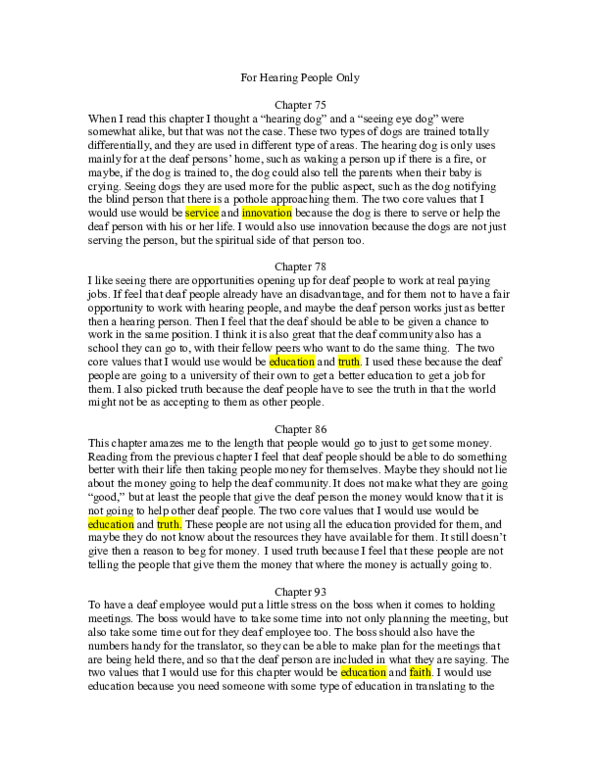 (DOC) For Hearing People Only