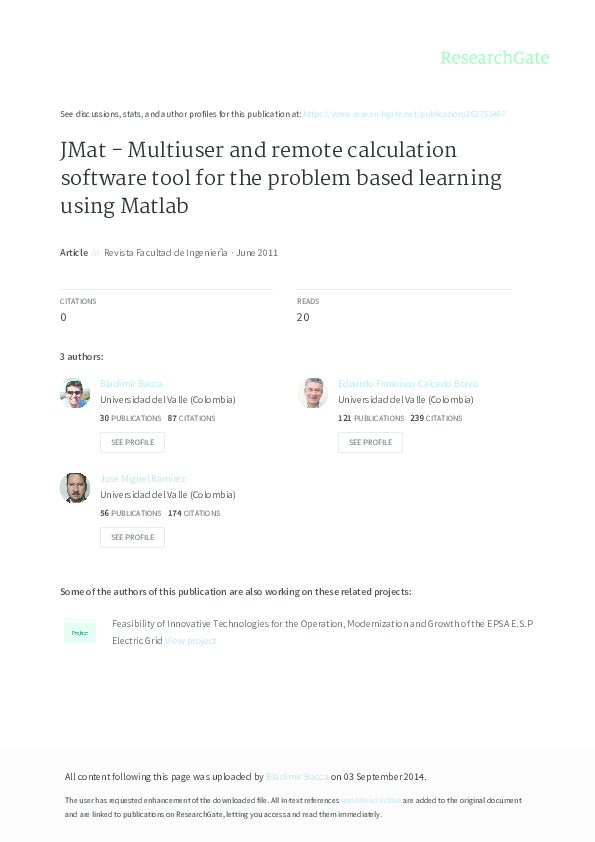 (PDF) JMat-Multiuser and remote calculation software tool for the ...