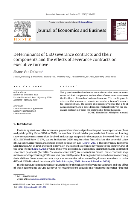 Severance pay chart image
