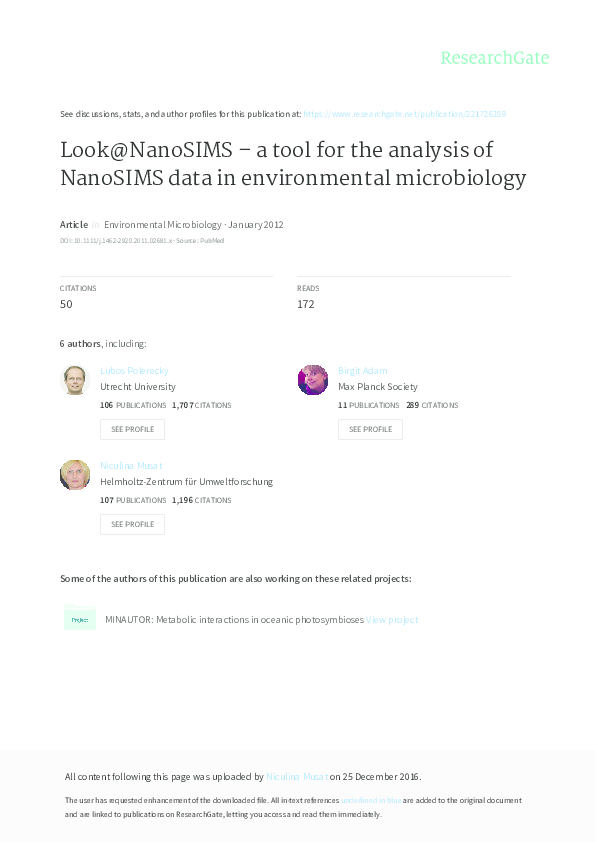 (PDF) Look@ NanoSIMS–a tool for the analysis of nanoSIMS data in ...