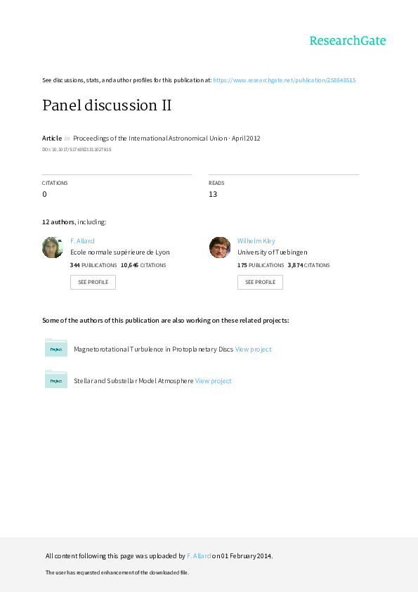 (PDF) Panel Discussion II