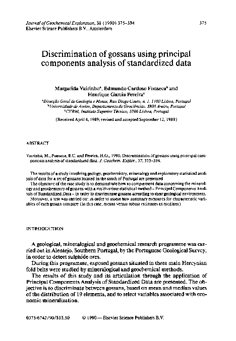 (PDF) Discrimination of gossans using principal components analysis of ...