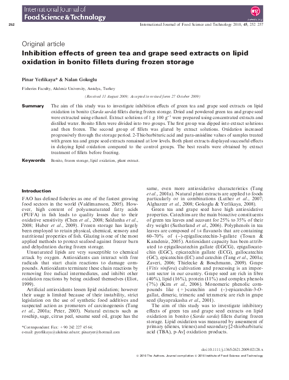 (PDF) Inhibition effects of green tea and grape seed extracts on lipid ...