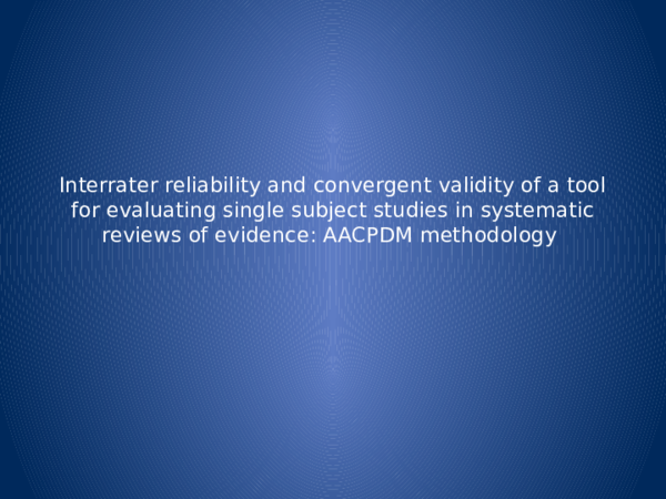 (PPT) Interrater reliability and convergent validity of a tool V