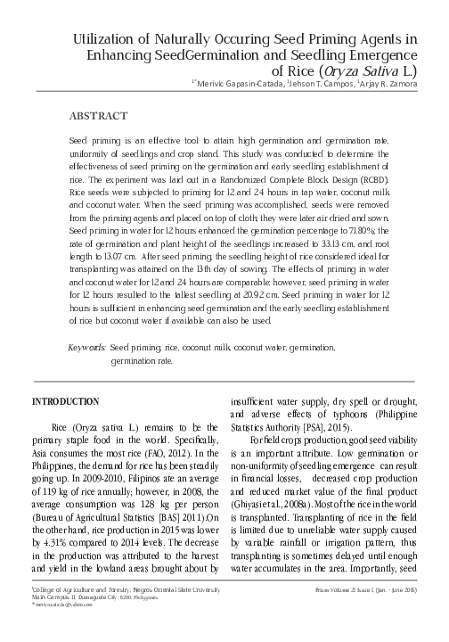 Methods of seed priming and its role in agriculture image