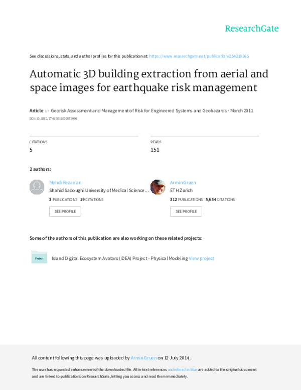 (PDF) Automatic 3D building extraction from aerial and space images for ...