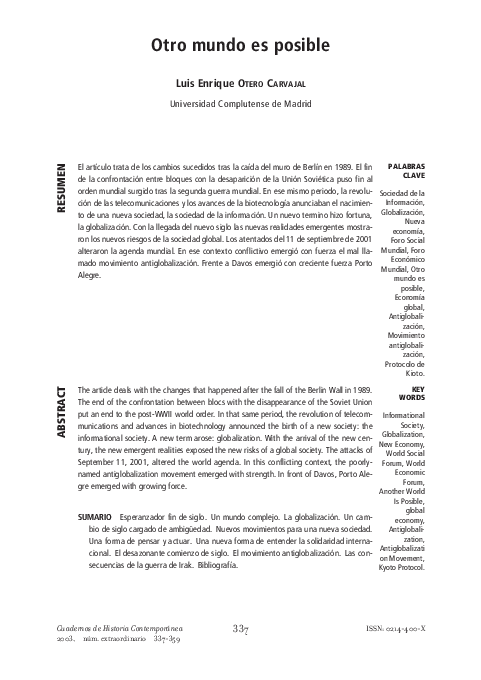 (PDF) Otro mundo es posible Luis Enrique OTERO CARVAJAL ORCID 0000