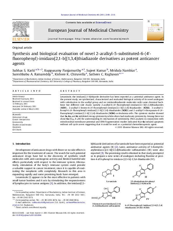 (PDF) Synthesis and biological evaluation of novel 2, 4'-bis ...