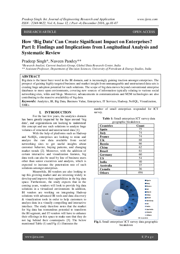 (PDF) How 'Big Data' Can Create Significant Impact on Enterprises? Part ...
