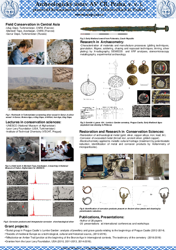 First page of “Institute of Archaeology, Prague, Czech Academy of Sciences, Lab´s activities, E.Ottenwelter”