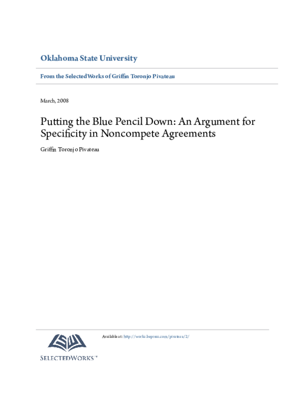 (PDF) Putting the Blue Pencil Down An Argument for Specificity in