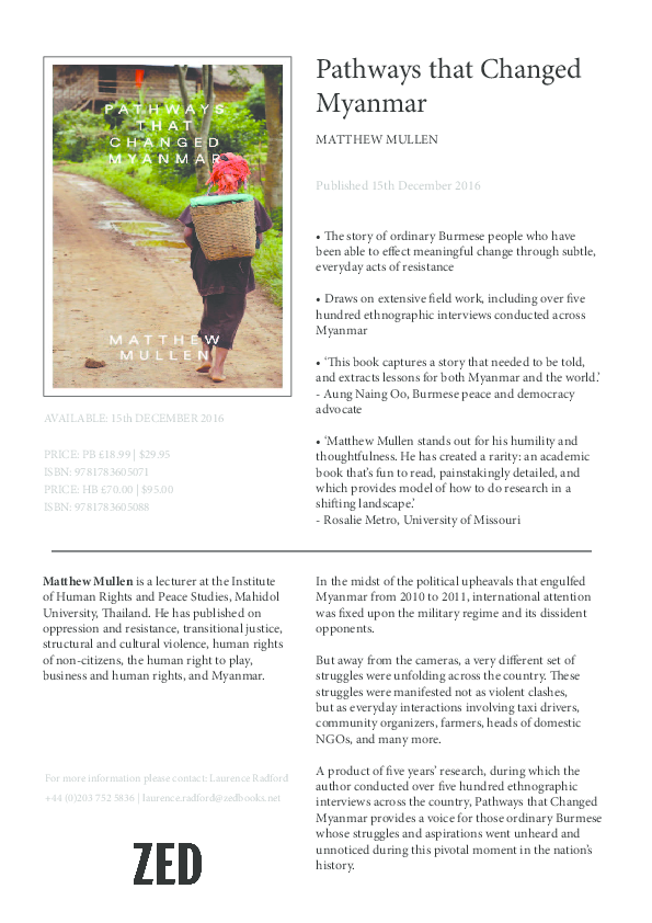 (PDF) Pathways that Changed Myanmar