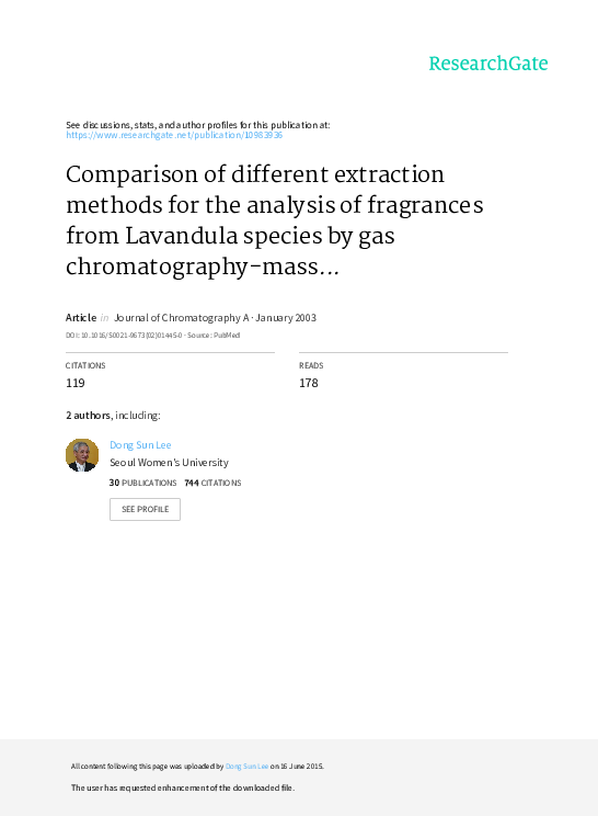(PDF) Comparison of different extraction methods for the extraction of