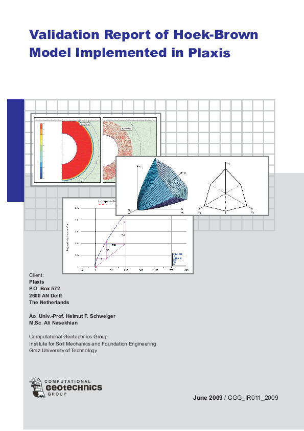(PDF) Validation Report of Hoek-Brown Model Implemented in Plaxis