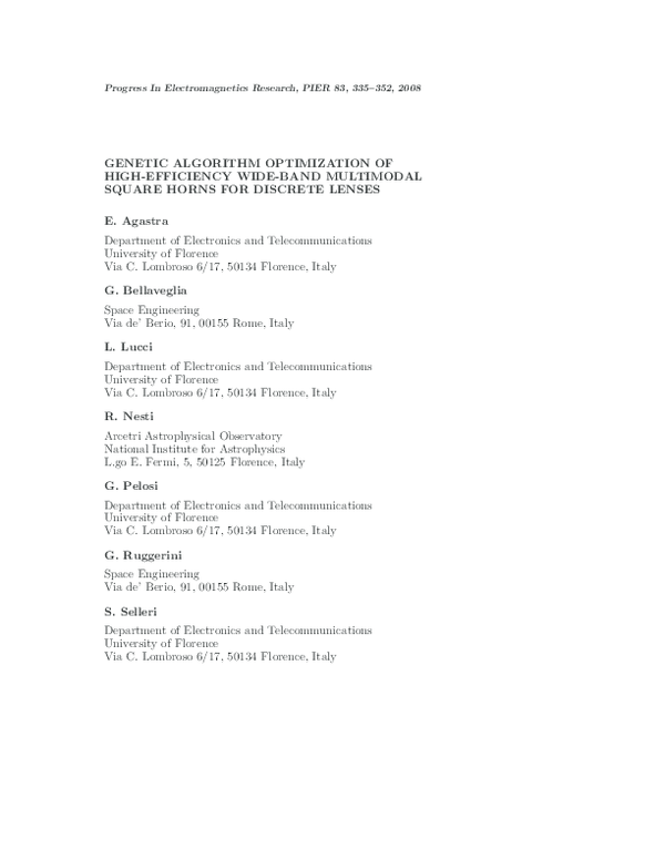 (PDF) Genetic Algorithm Optimization of High-Efficiency Wide-Band ...