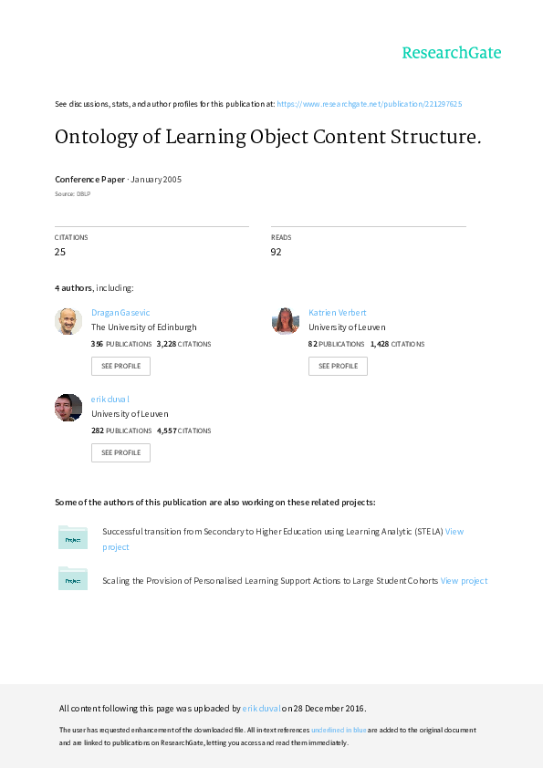 (PDF) Ontology of learning object content structure