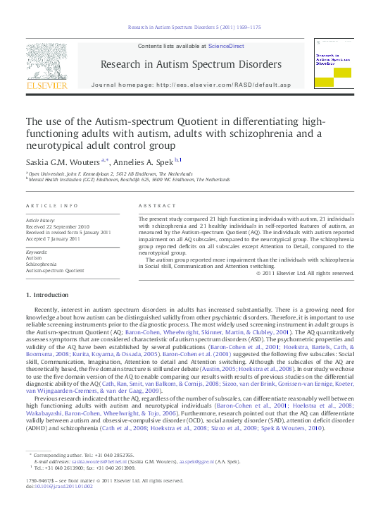 Autism Spectrum Quotient