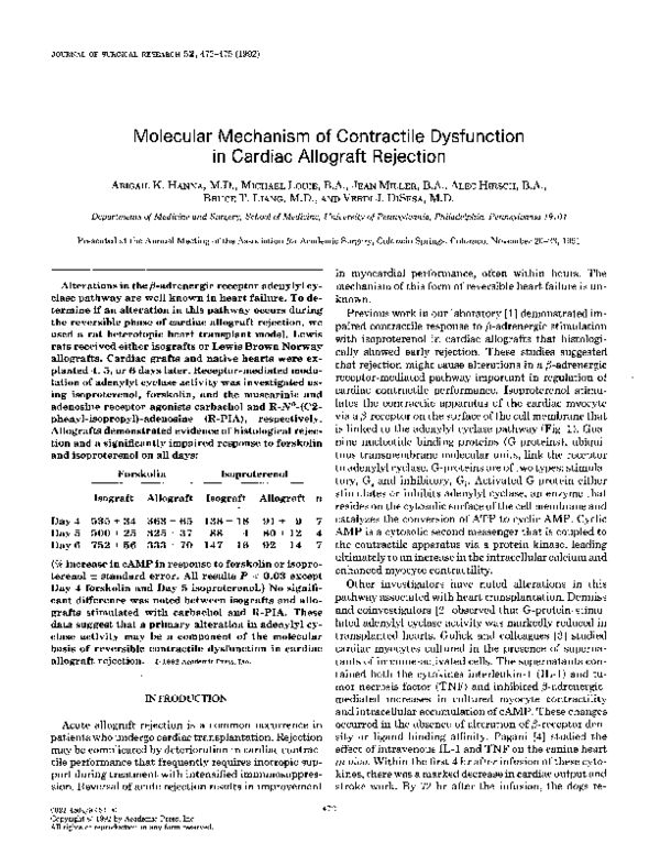 (PDF) Molecular mechanism of contractile dysfunction in cardiac ...