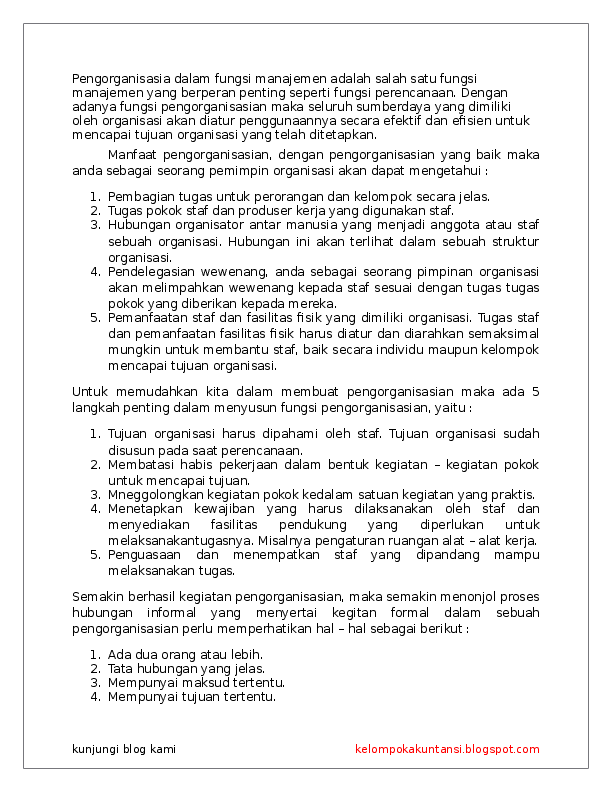 Doc Fungsi Pengorganisasian Makalah Pengantar Manajemen Docx Kelompok Akuntansi Academia Edu