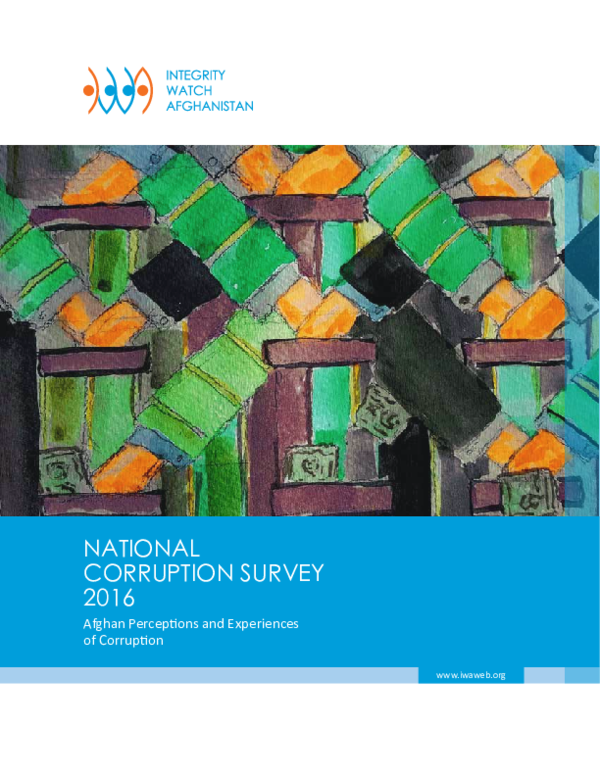 (PDF) NATIONAL CORRUPTION SURVEY 2016 Afghan Perceptions and ...