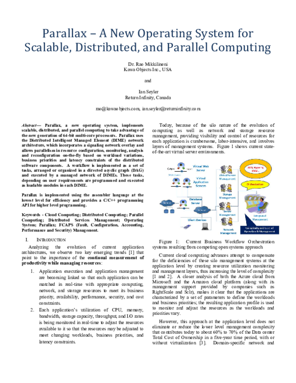  pdf parallax a new operating system for scalable distributed and