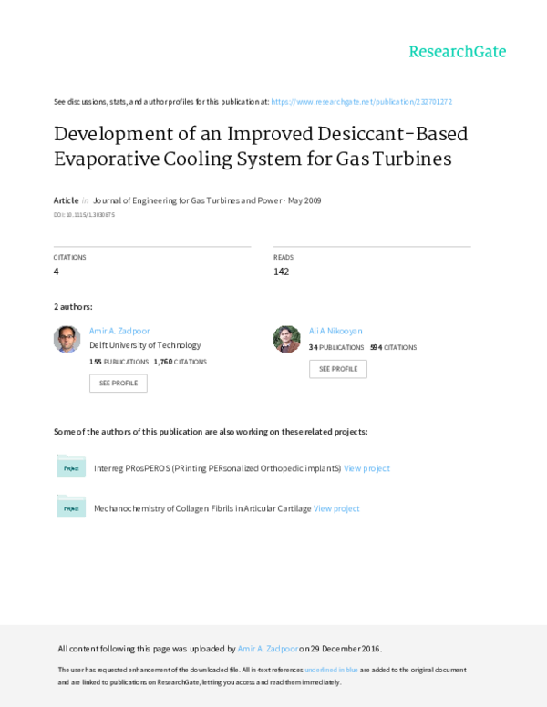 (PDF) Development of an Improved DesiccantBased Evaporative Cooling