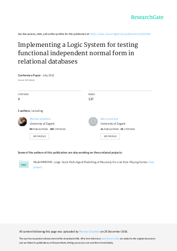 (PDF) Implementing a Logic System for Testing Functional Independent ...