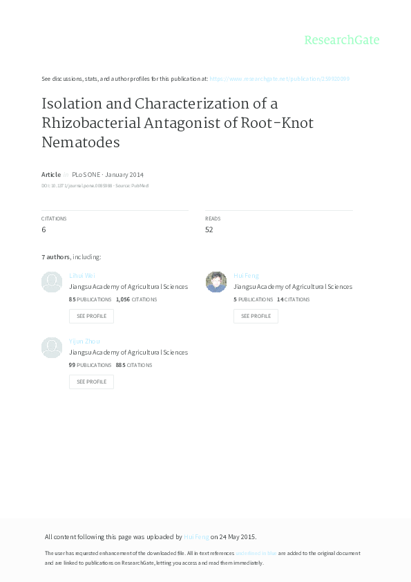 (PDF) Isolation and Characterization of Rhizobacteria from Composts ...