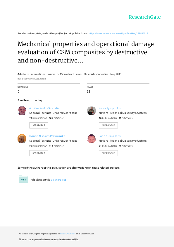 (PDF) Mechanical properties and operational damage evaluation of CSM ...