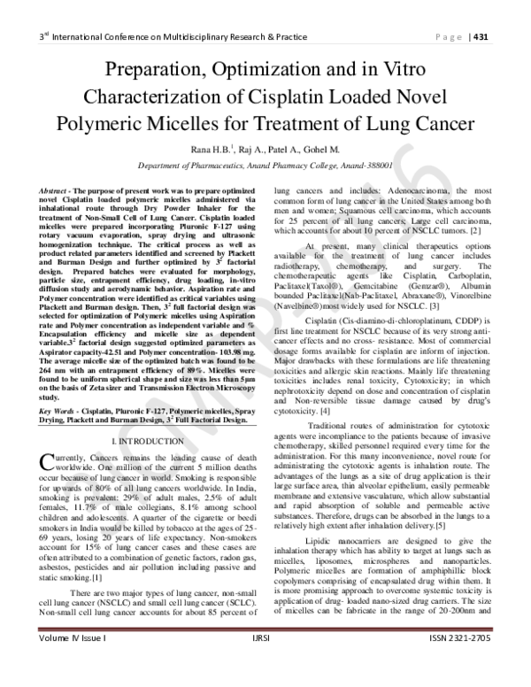 (PDF) Preparation, Optimization and in Vitro Characterization of ...