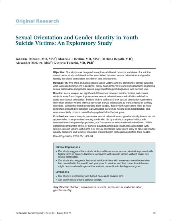 (PDF) Sexual Orientation and Gender Identity in Youth Suicide Victims ...
