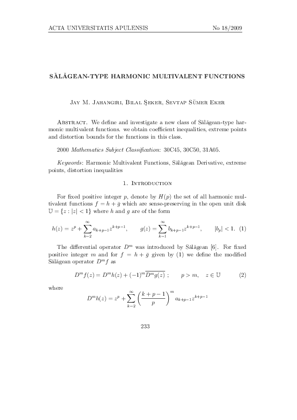 (PDF) Acta Univ Apulensis Math Inf