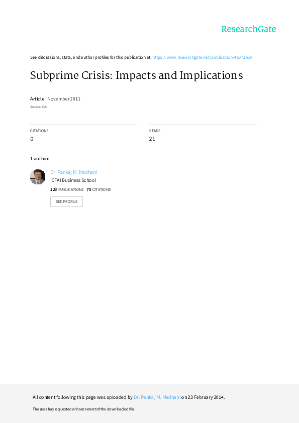 Thesis on subprime 04 picture