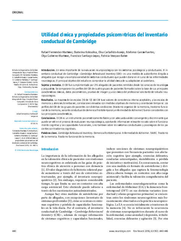(PDF) Utilidad clínica y propiedades psicométricas del inventario ...