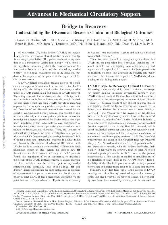 (PDF) Bridge to Recovery: Understanding the Disconnect Between Clinical ...