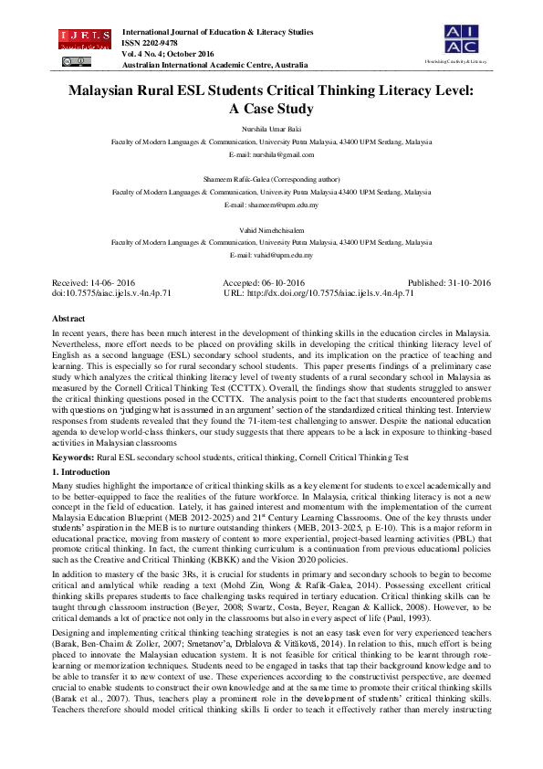 Pdf critical thinking skills picture