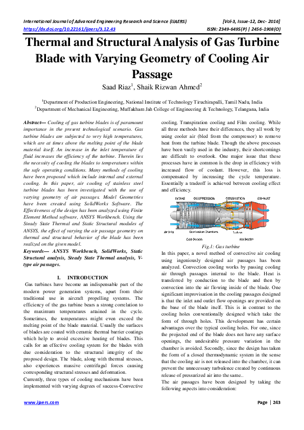 (PDF) Thermal and Structural Analysis Blade with Varying