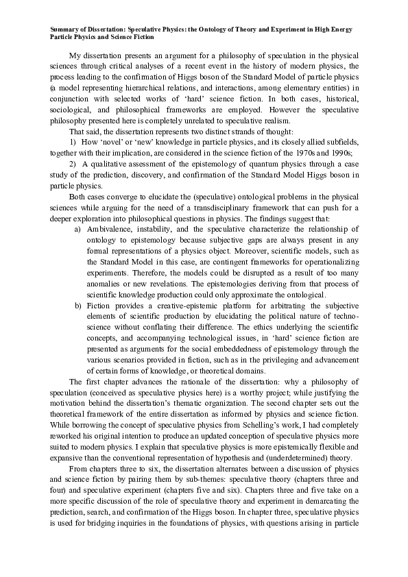 (PDF) Speculative Physics the Ontology of Theory and Experiment in