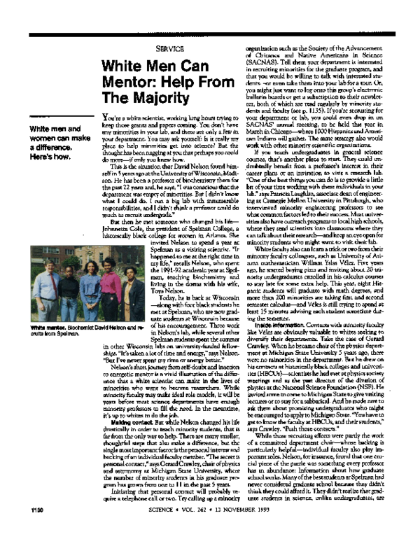 (PDF) White men can mentor: Help from the majority