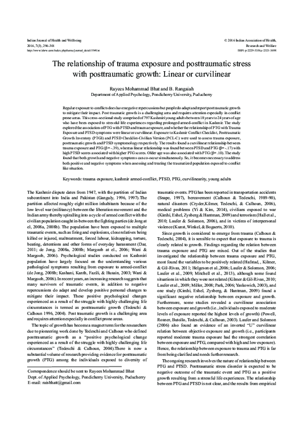 (PDF) The relationship of trauma exposure and posttraumatic stress with ...