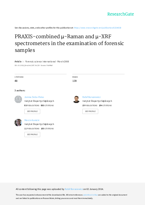 (PDF) μRaman and μXRF spectrometers in the